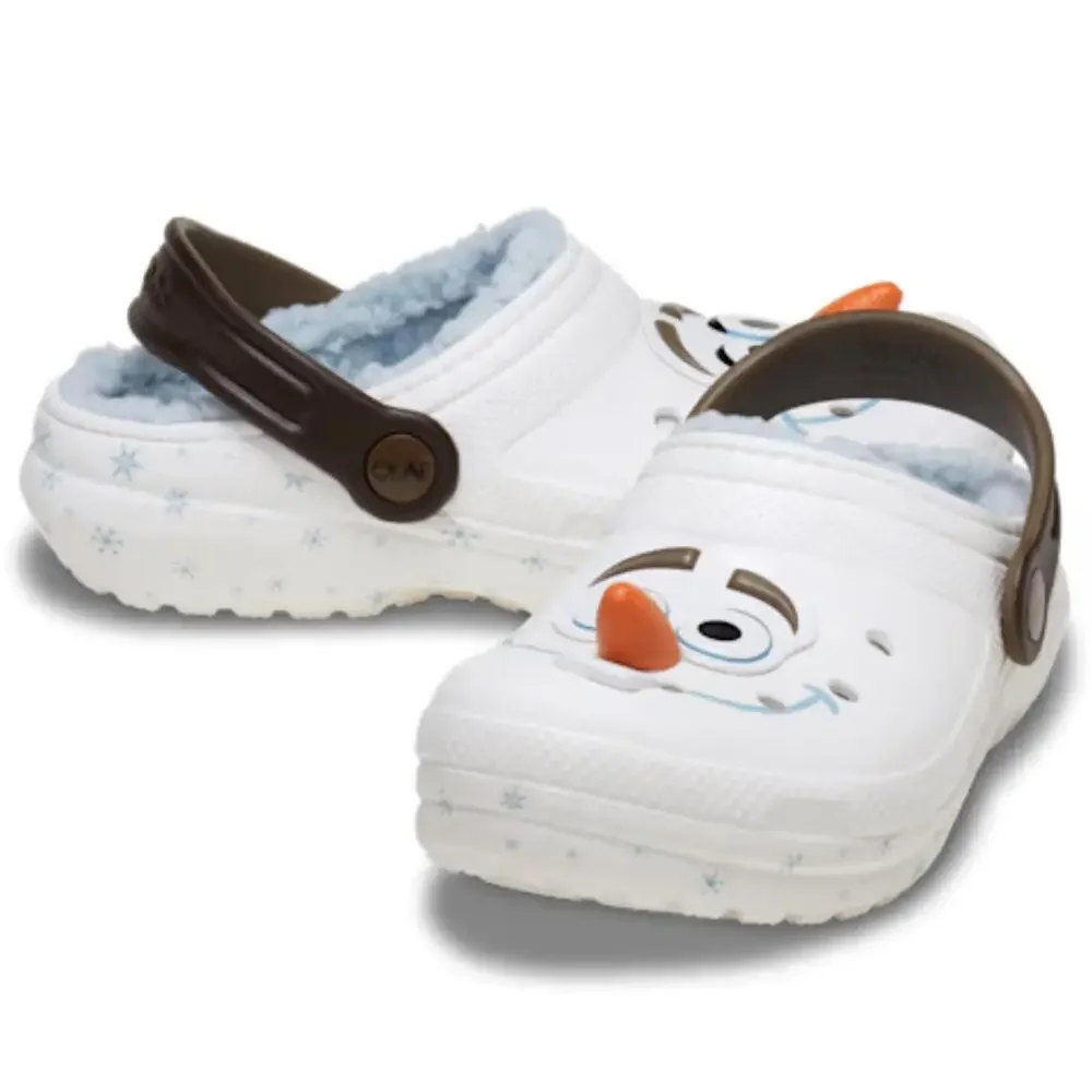 Crocs Disney Frozen Olaf Lined Classic Clogs Toddler 4 White Casual Shoes KFC987